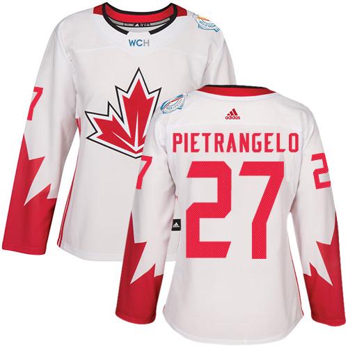 Team Canada #27 Alex Pietrangelo White 2016 World Cup Women's Stitched NHL Jersey